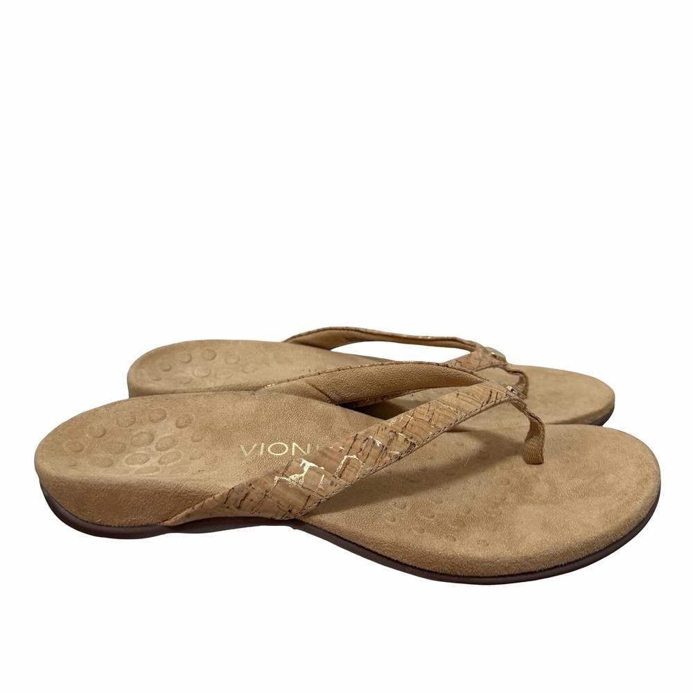 VIONIC Mona Cork Orthotic Flip Flop Sandals Womens US 10 EU 42 Arch Support